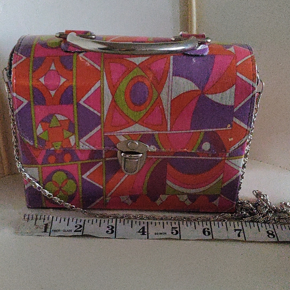 Multicolored box crossbody purse